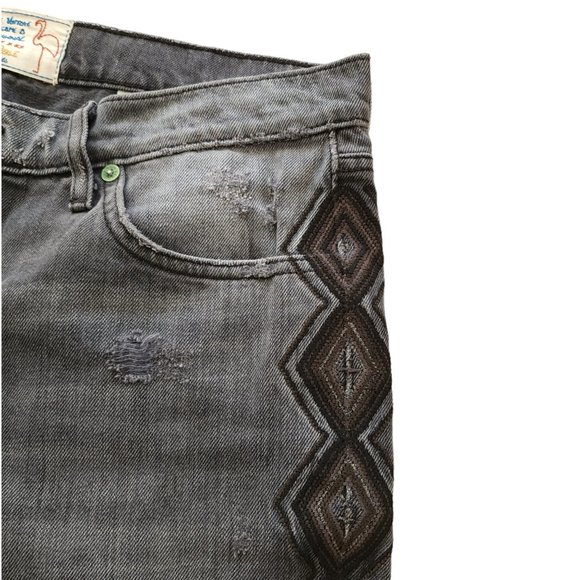 Sandrine Rose grey embroidered distressed jeans - Picture 4 of 10